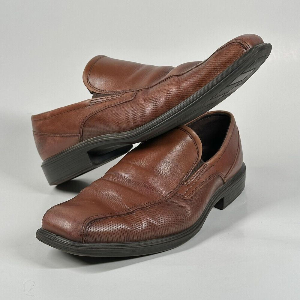 Ecco Johannesburg Venetian Loafer Men’s Size 8 Brown Leather Shoes Slip On